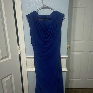 Nicole Royal Blue Draped Maxi Dress